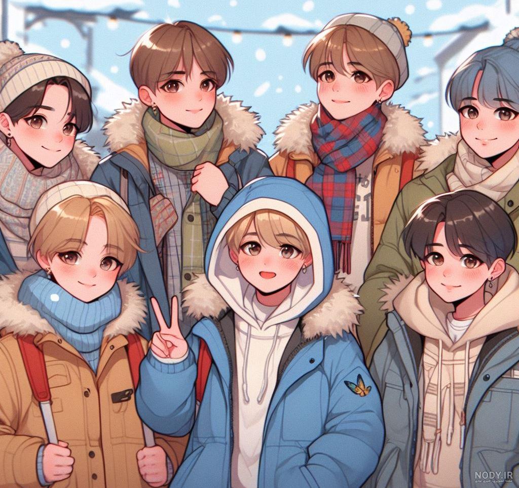 عکس بی تی اس کارتونی 💜 (عکس های فانتزی BTS) - پیکوپیکس