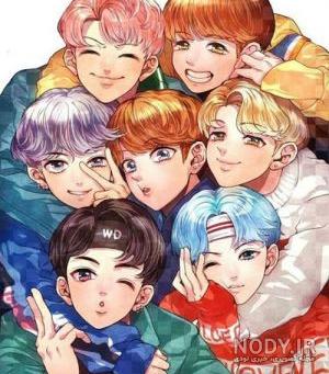 عکس بی تی اس کارتونی 💜 (عکس های فانتزی BTS) - پیکوپیکس