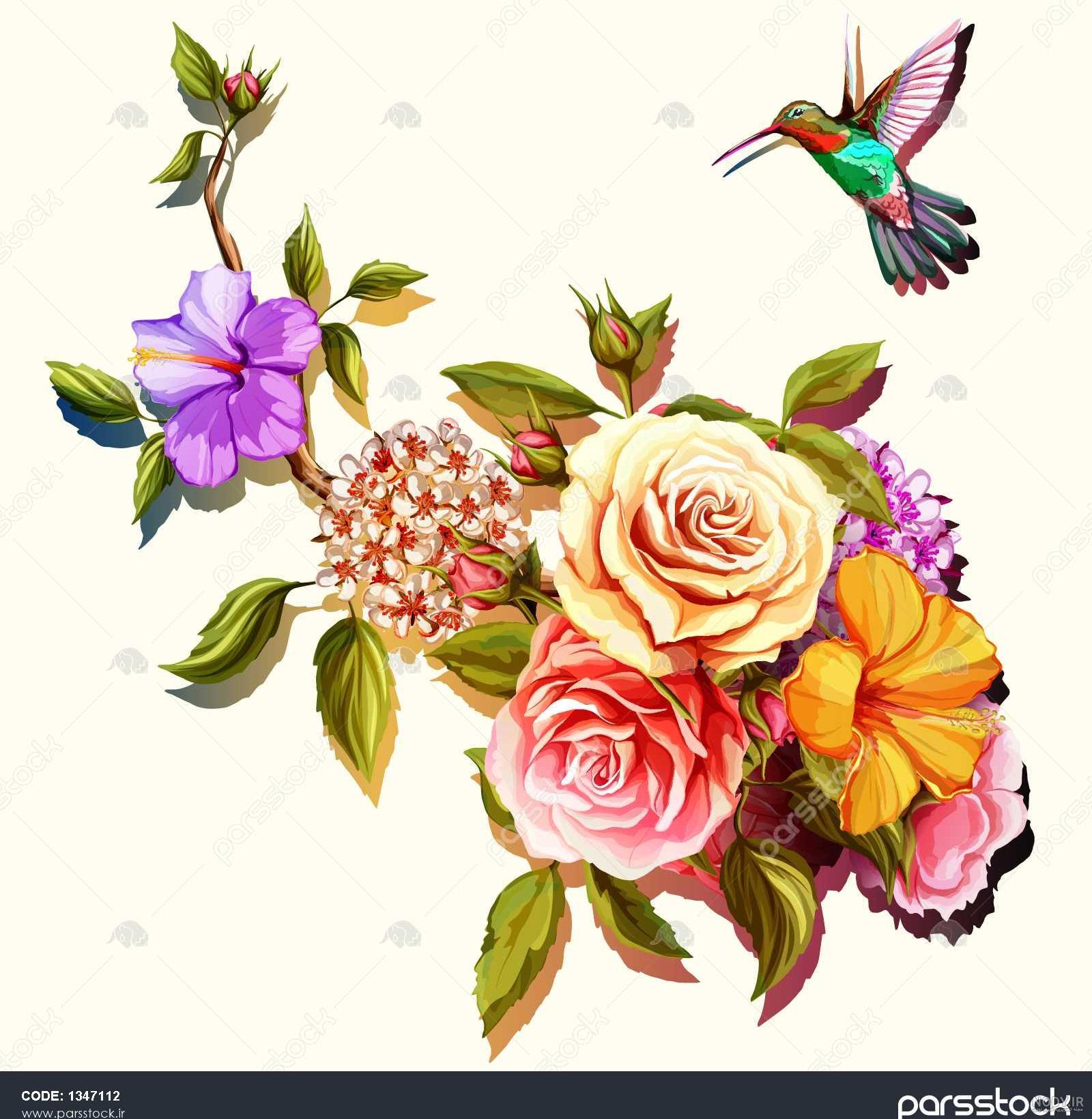 عکس روی دسته گل