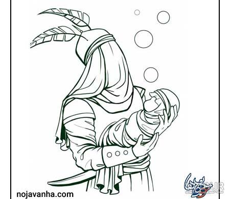 عکس نقاشی امام حسین ساده