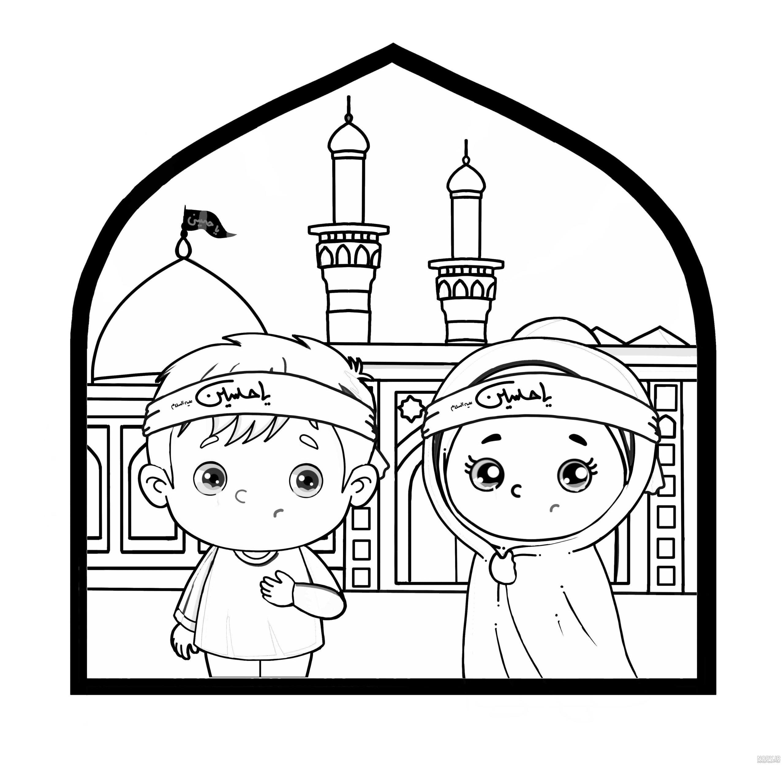 عکس نقاشی امام حسین ساده