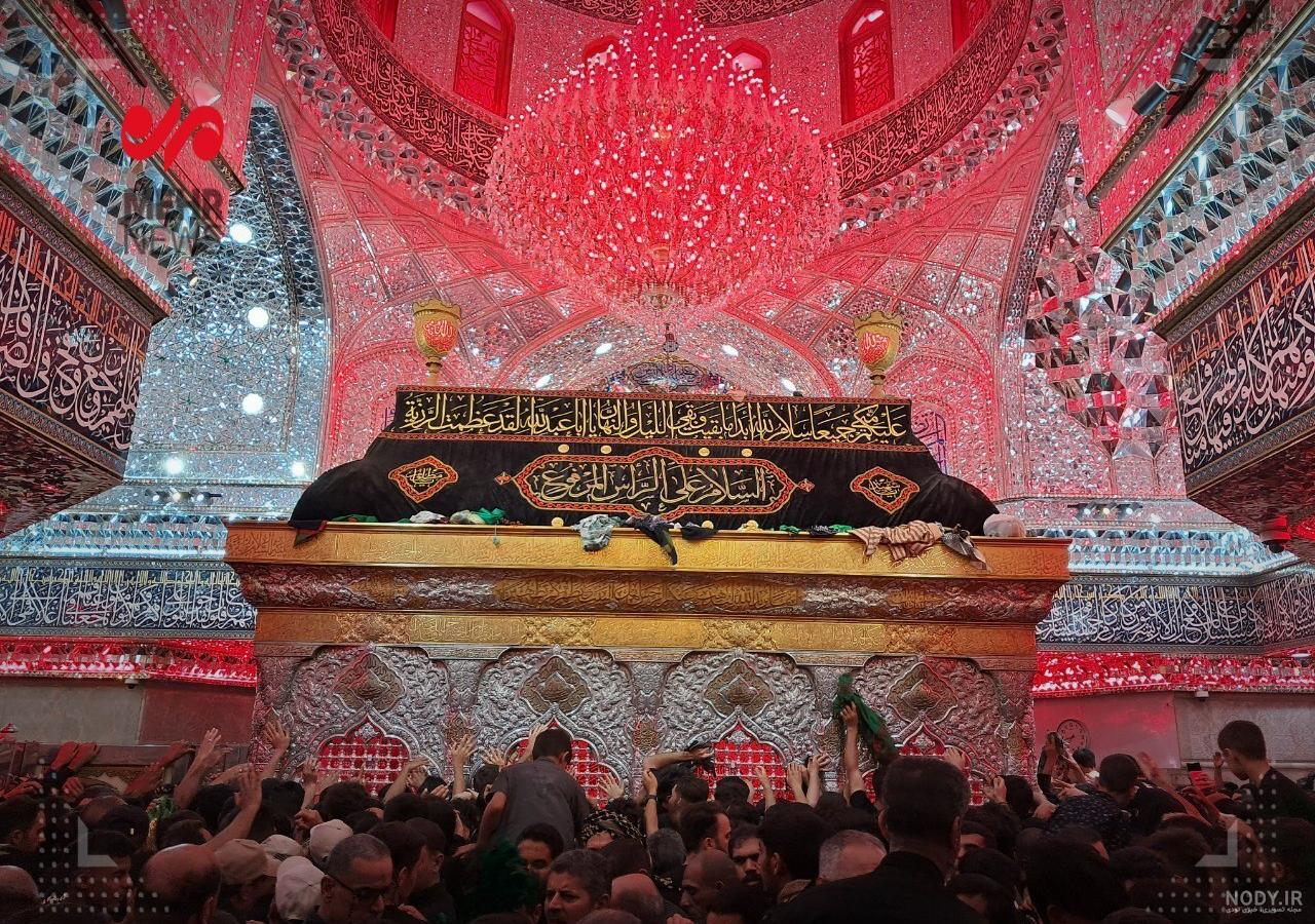تصویر با کیفیت از حرم،گنبد و ضریح امام حسین علیه السلام در شب تصویر با کیفیت از حرم،گنبد و ضریح امام حسین علیه السلام در شب