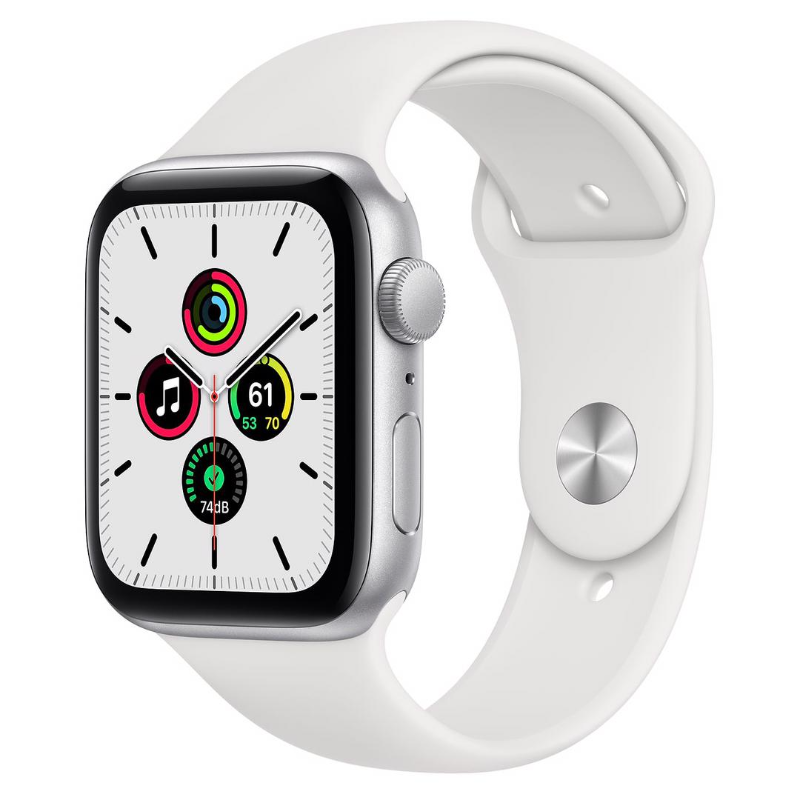 اپل واچ سری 8 آلومینیوم سیلور با بند اسپرت سیلیکون سفید【AppleℕIC】