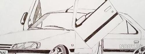 عکس نقاشی ماشین ۴۰۵ شوتی