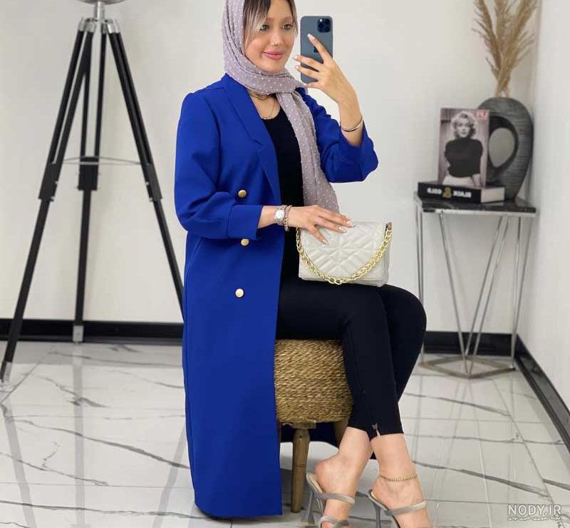 مدل مانتو آبی نفتی