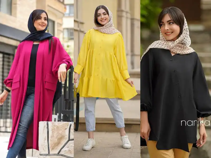 مدل مانتو ابروبادی مشکی جدید کوتاه و بلند جذاب و ساده لاکچری جدید - چلوگوشت