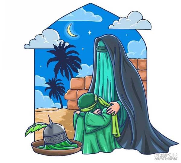 نقاشی عاشورا | 40 نقاشی کودکانه از عصر عاشورا و با موضوع شهادت امام حسین (ع)