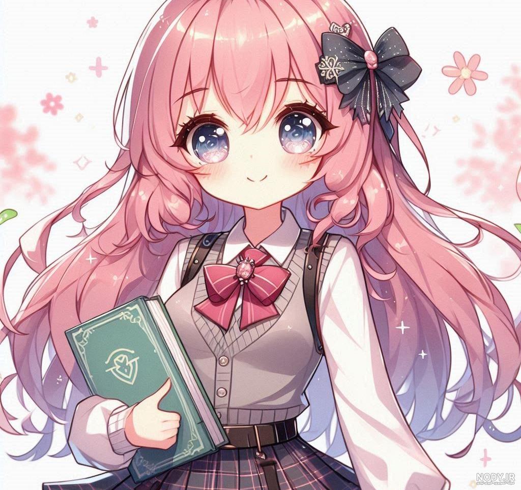 عکس انیمه کیوت بنفش