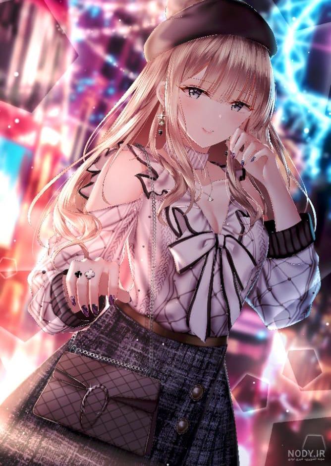 عکس انیمه کیوت بنفش