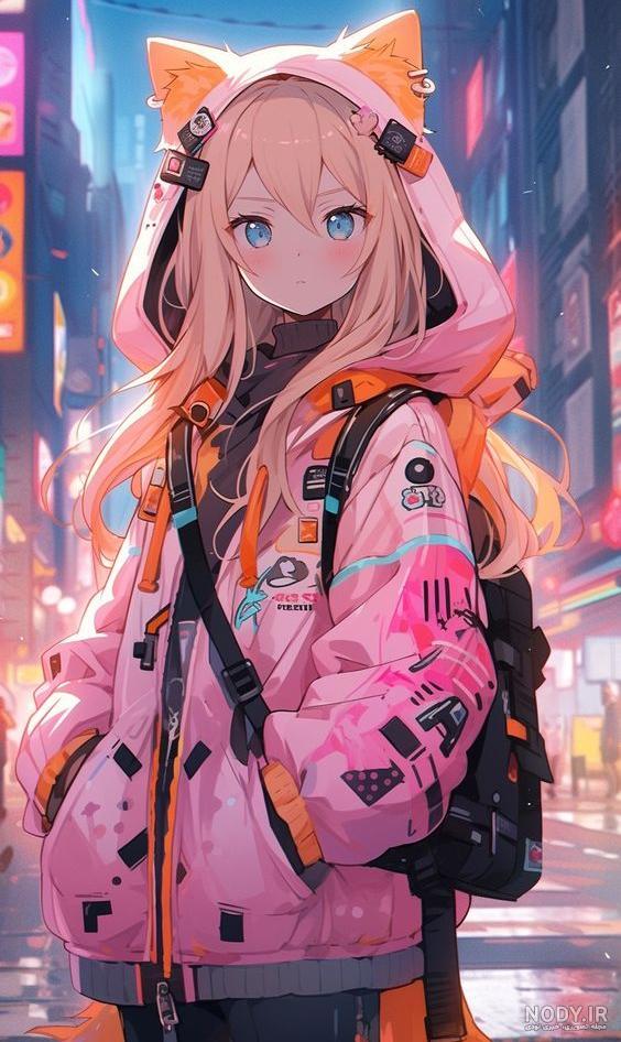 عکس انیمه کیوت بنفش