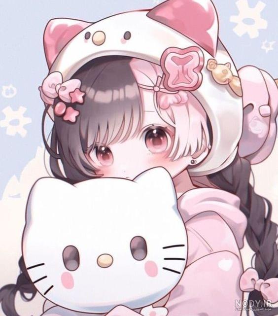 عکس انیمه کیوت بنفش