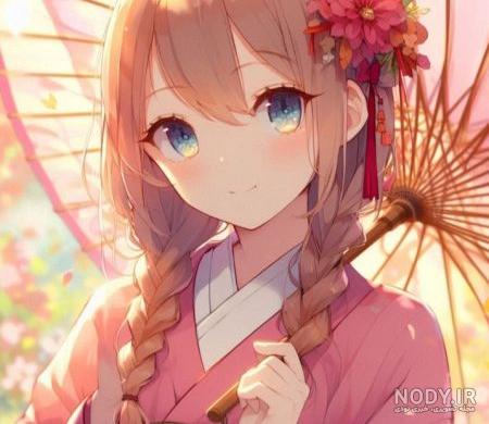 عکس انیمه کیوت بنفش