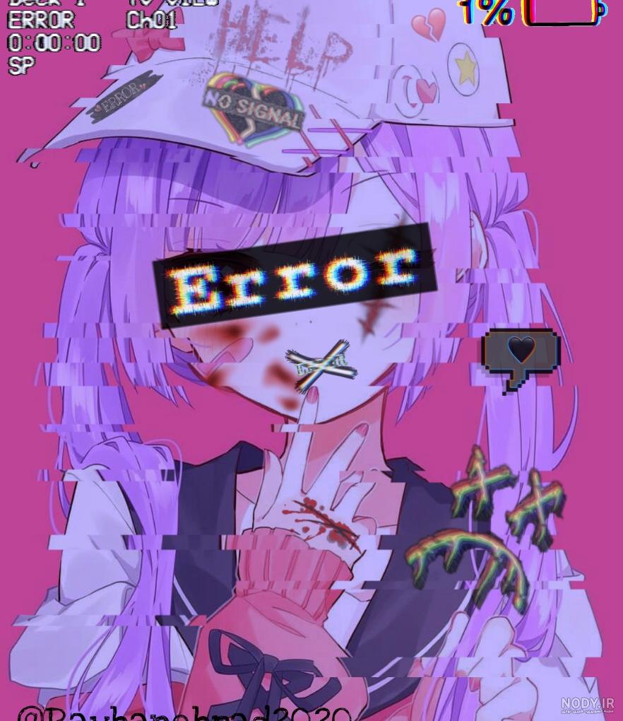 عکس انیمه کیوت بنفش