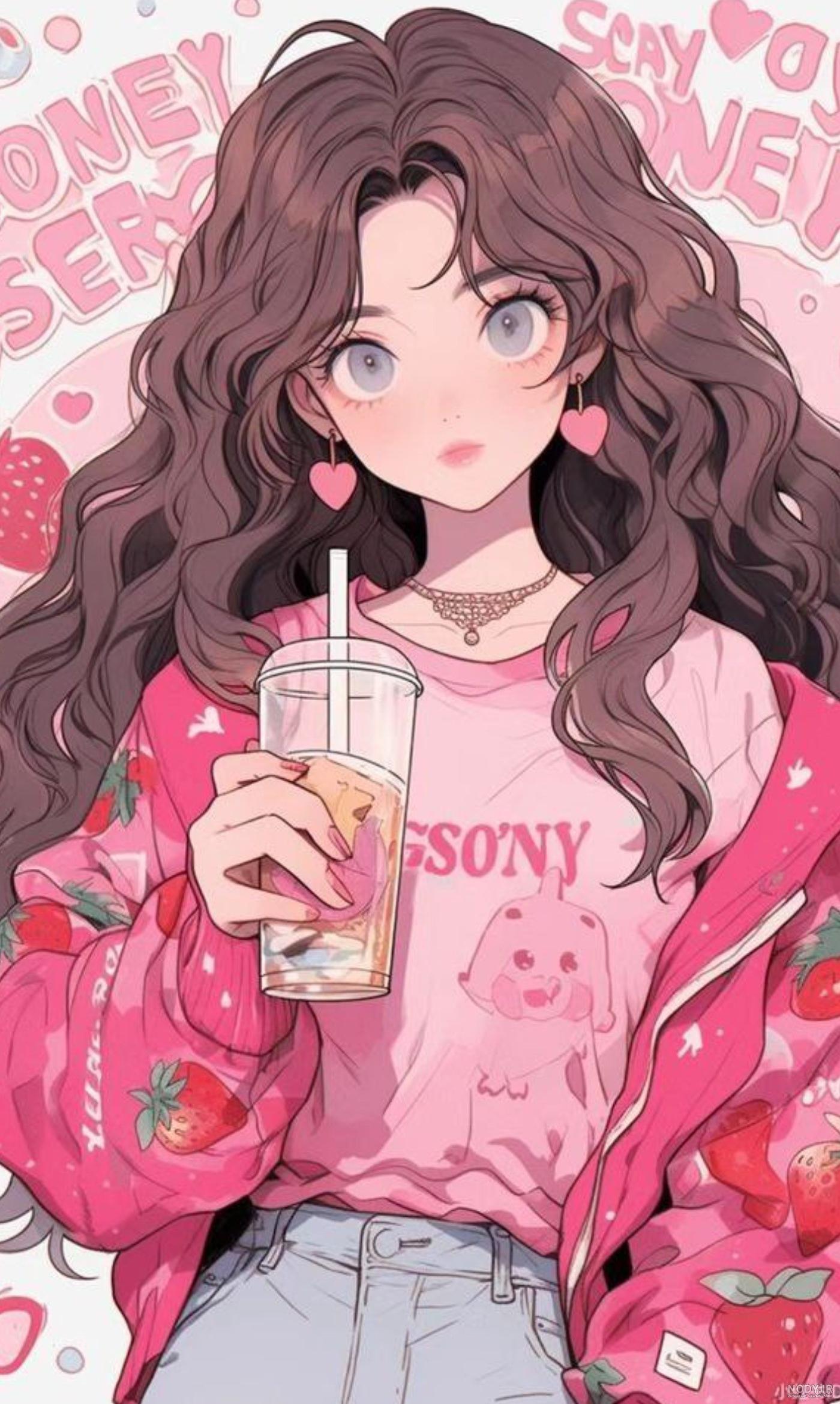 عکس انیمه کیوت بنفش