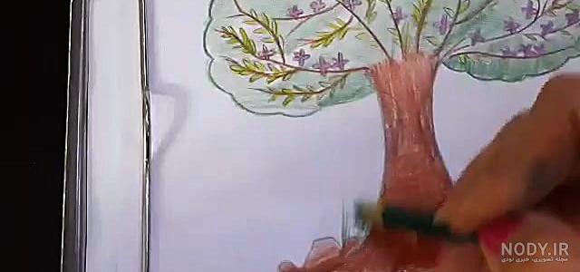 آموزش نقاشی شاخه درخت با شکوفه بهاری - پنجره ای به دنیای کودکان آموزش نقاشی شاخه درخت با شکوفه بهاری - پنجره ای به دنیای کودکان