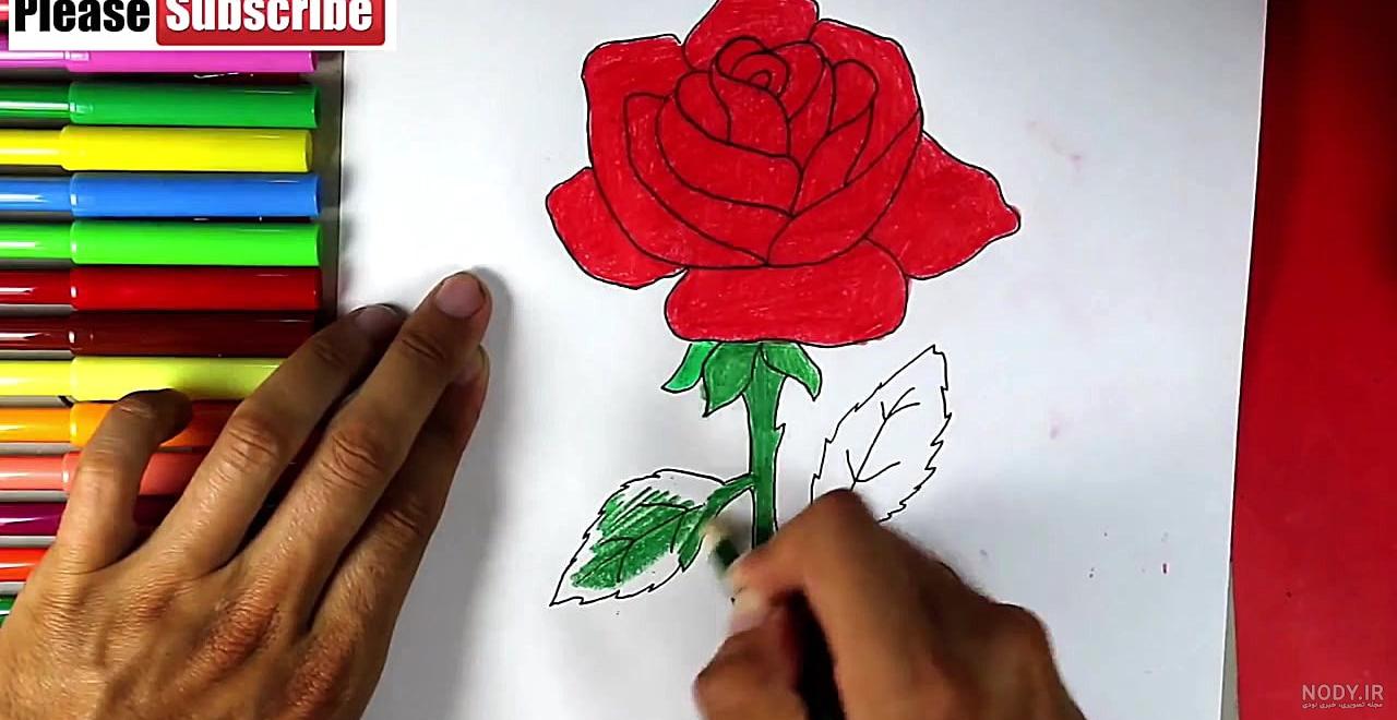آموزش نقاشی گل رز آبی با آبرنگ با زیر نویس فارسی