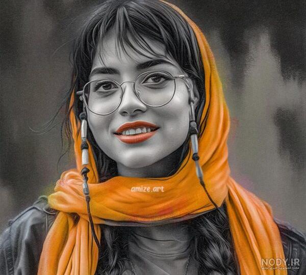 طراحی با زغال و کنته سفید - عکس ویسگون