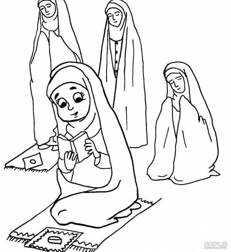 عکس نقاشی دختر در حال قنوت - عکس نودی