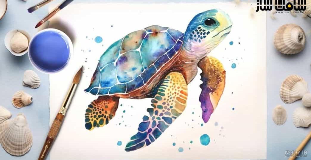عکس نقاشی لاک پشت بچه گانه