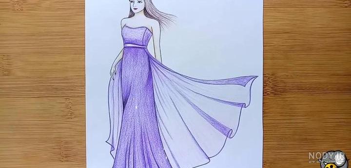 عکس نقاشی مدل لباس دخترانه