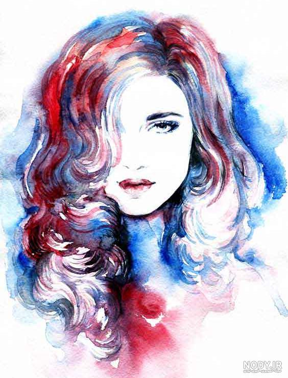 عکس نقاشی چهره دختر رنگی عکس نقاشی چهره دختر رنگی