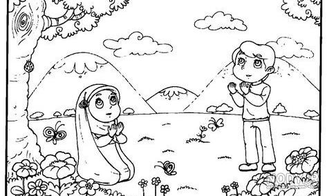 عکس نقاشی یک دختر در حال نماز خواندن - عکس نودی