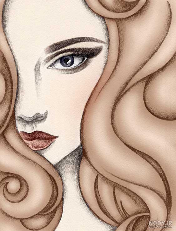 ۴۰ عکس نقاشی دخترانه جدید، ساده، زیبا، فانتزی و آسان برای پروفایل