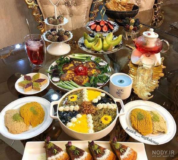 تزیین میز شام مهمانی و ایرانی لاکچری + میز شام ساده و شیک