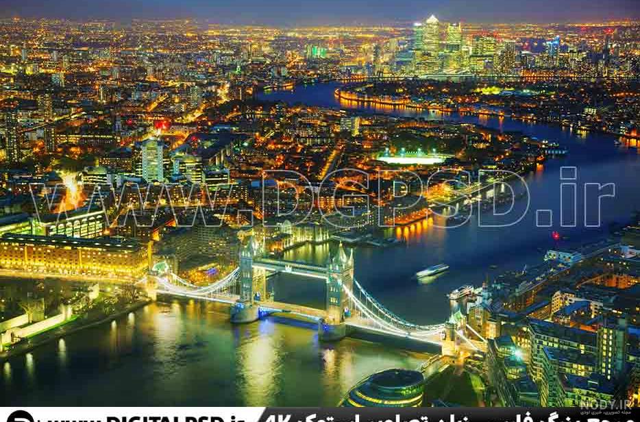 عکس نمایی از شهر لندن 43398 Night View Of London, United Kingdom - مزرعه  فوتیج