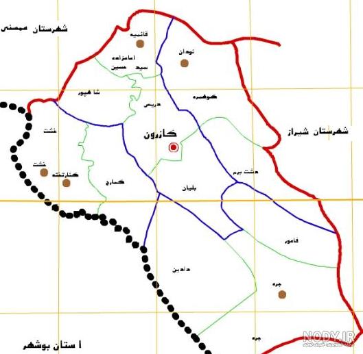 عکس هوایی شهر کازرون