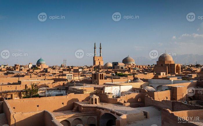 نمای هوایی شهر تاریخی میبد- یزد - مکان های تاریخی - معماری - استوک فوتو -  خرید عکس و فروش عکس و طرح های گرافیک خرید و فروش psd و طرح