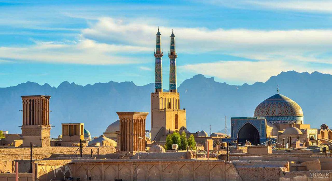 نمای هوایی شهر یزد با مرکزیت مسجد جامع - مکان های تاریخی - معماری - استوک  فوتو - خرید عکس و فروش عکس و طرح های گرافیک خرید و فروش psd و طرح