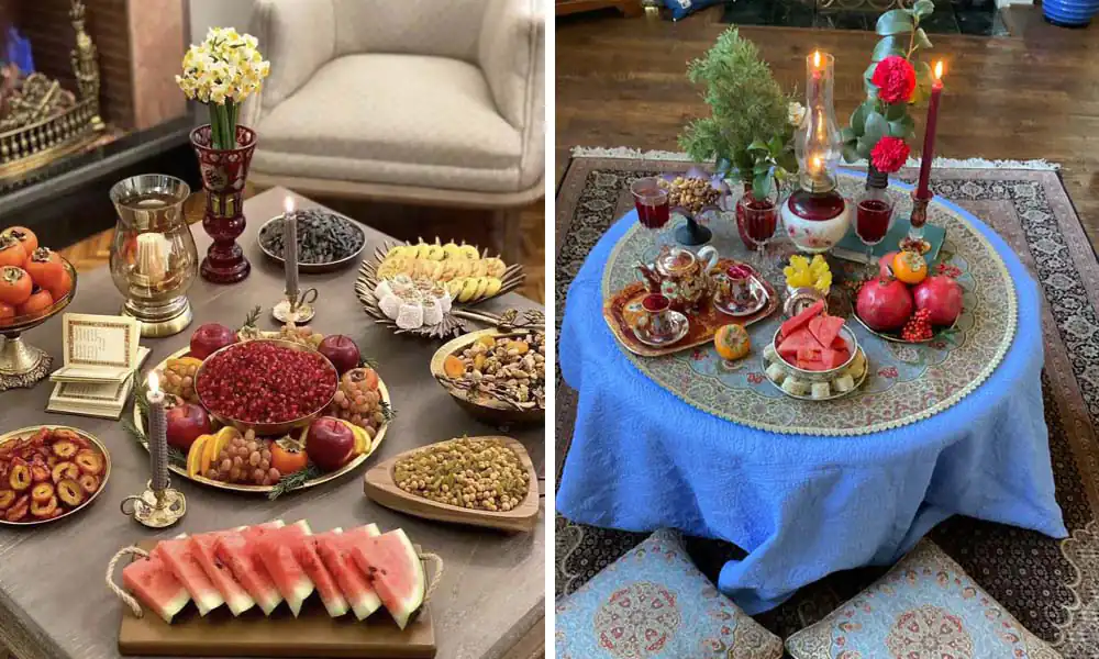 عکس از سفره ی شب یلدا عکس از سفره ی شب یلدا