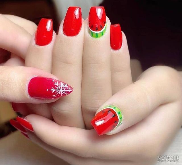 ایده طراحی ناخن یلدایی