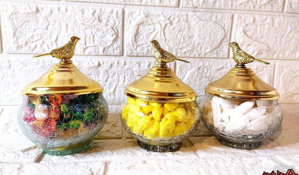 خرید قندان لب طلایی گلدار + قیمت فروش استثنایی - آراد برندینگ