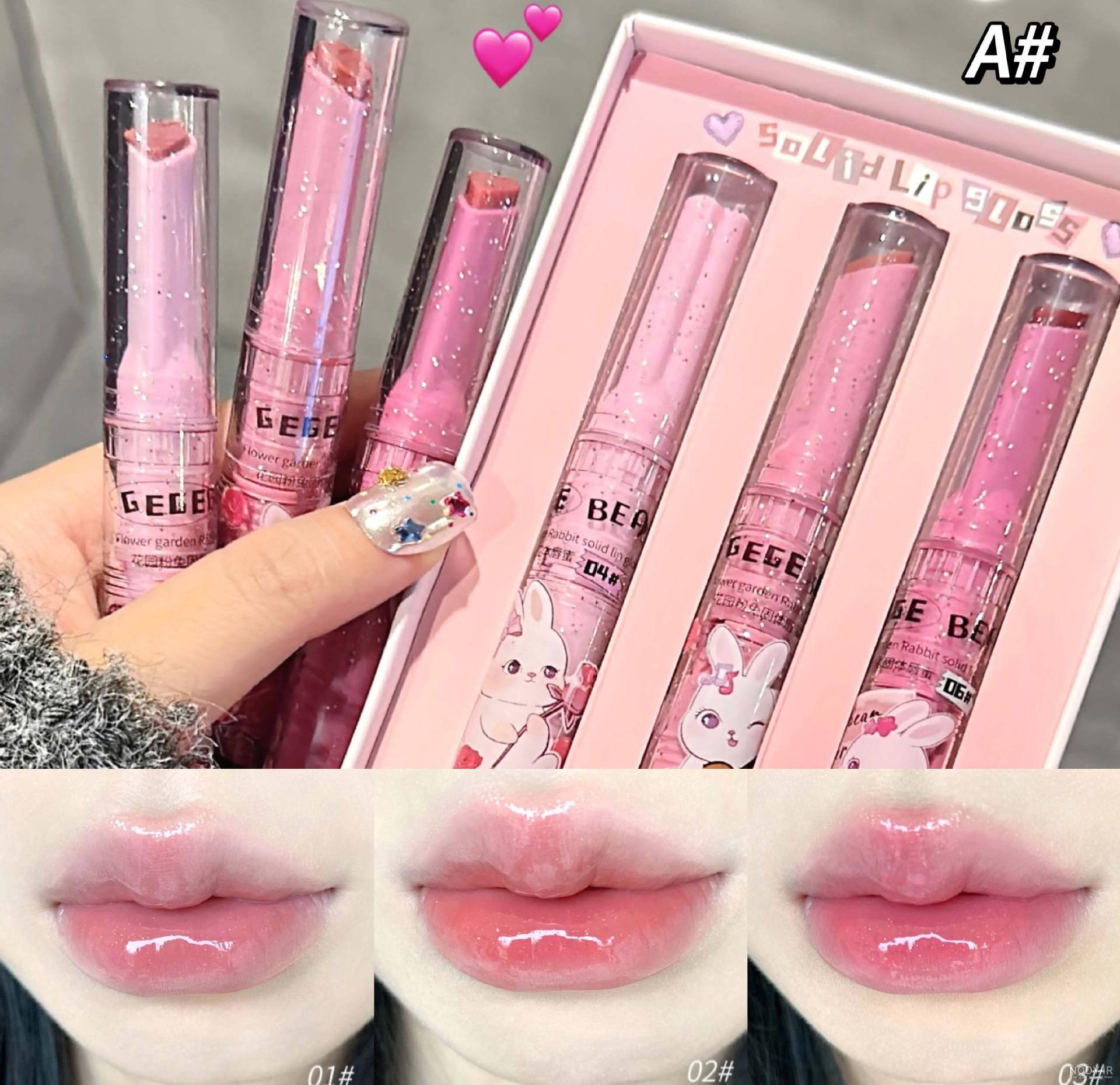رژ لب حرارتی و لیپ گلاس طرح قلب کیس بیوتی KISS BEAUTY رژ لب حرارتی و لیپ گلاس طرح قلب کیس بیوتی KISS BEAUTY