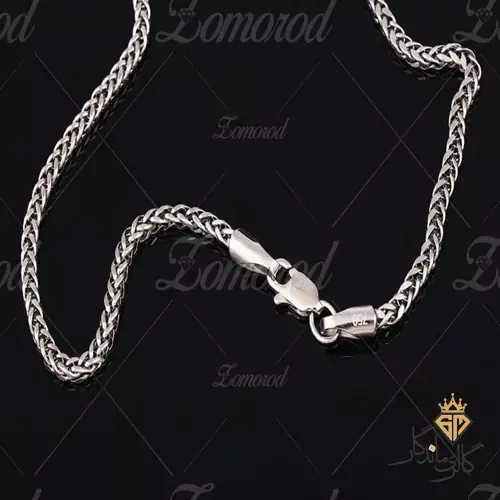 زنجیر نقره ایتالیایی مهردار مدل فیوره کد:G024 - گالری نقره لمیا LAMYA