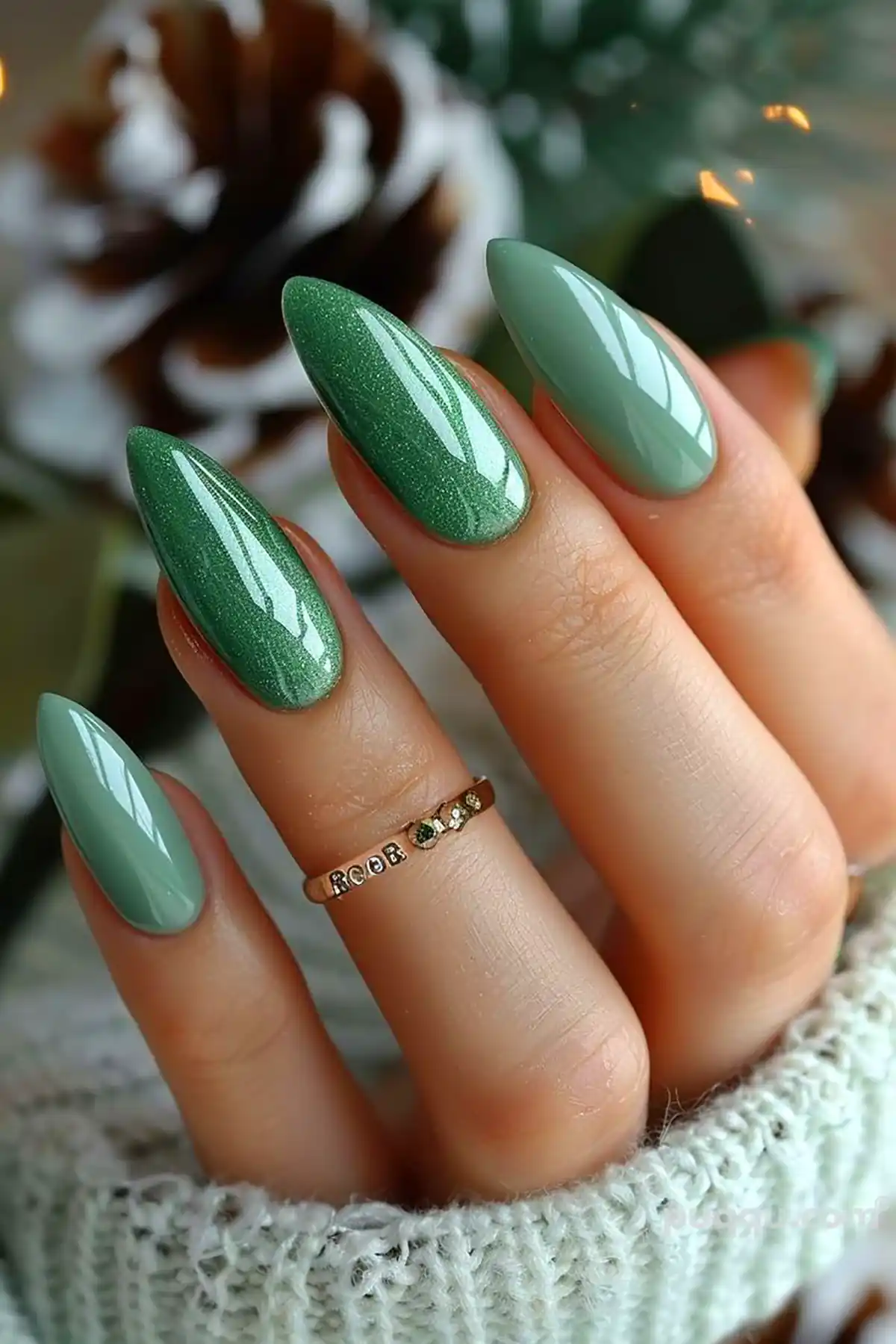 طراحی ناخن برای طرفداران رنگ سبز