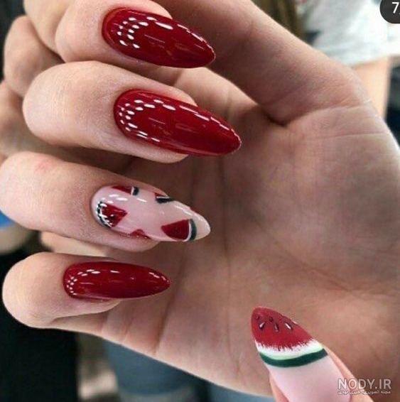 طرح ناخن شب یلدا جدید + بهترین ایده های لاک شب چله _5 دی 1403