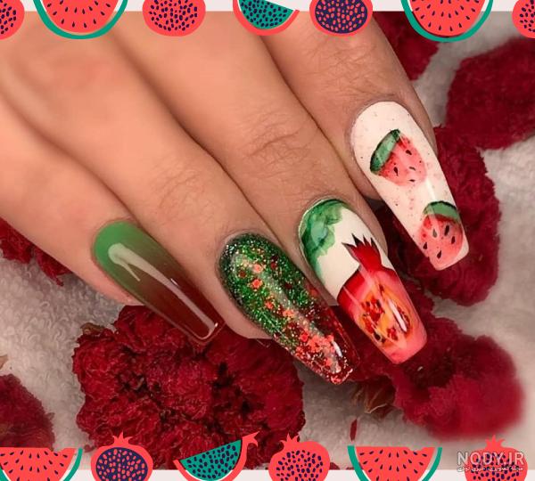 عکس ناخن شب یلدایی عکس ناخن شب یلدایی