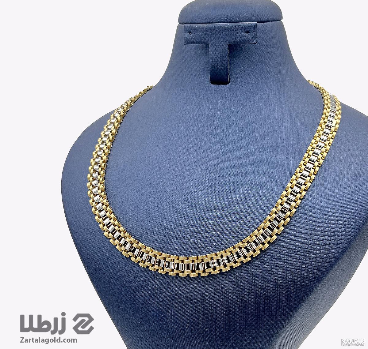 عکس گردنبند طلا سفید مردانه