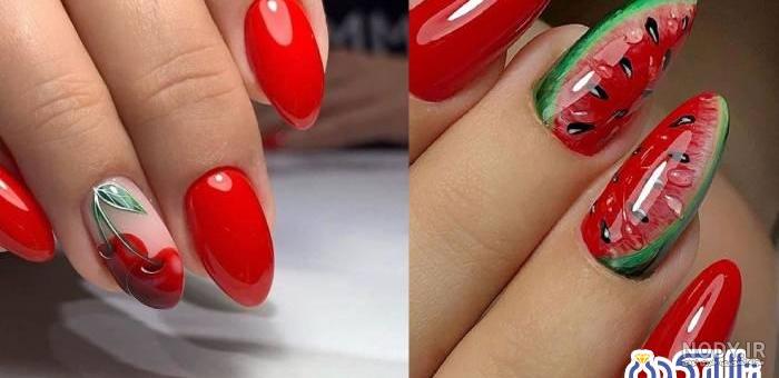 مدل ناخن یلدایی شیک و جدید دخترانه + طراحی ناخن شب یلدا انار برای عروس