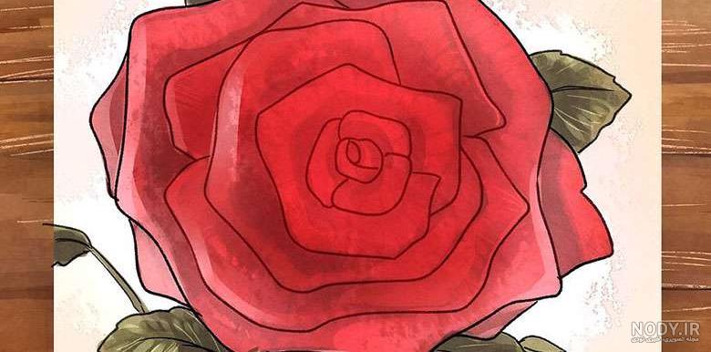 آموزش آسان نقاشی گل رز