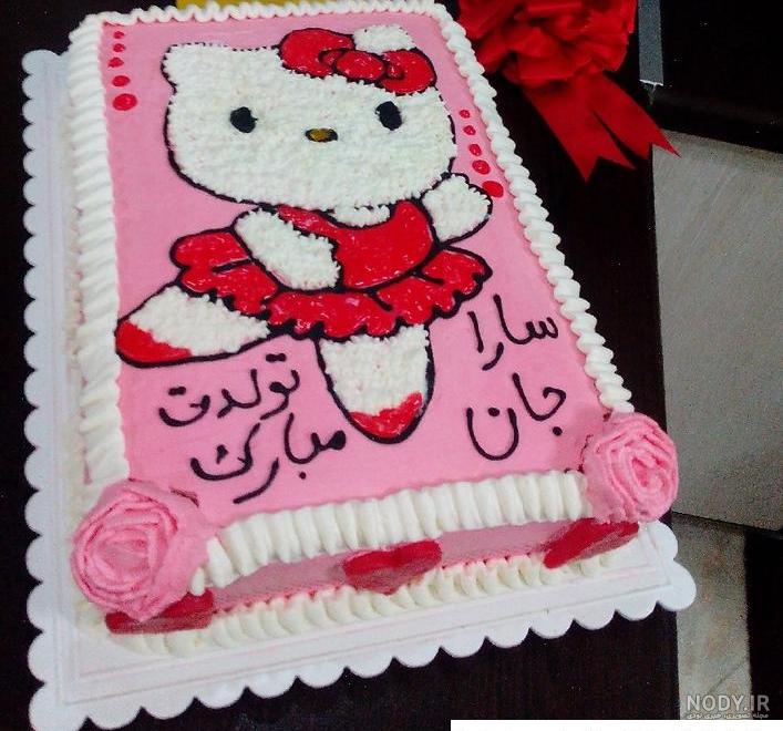 عکس روی کیک کیتی ❤️ [ بهترین تصاویر ]