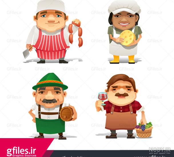عکس کارتونی غذاها