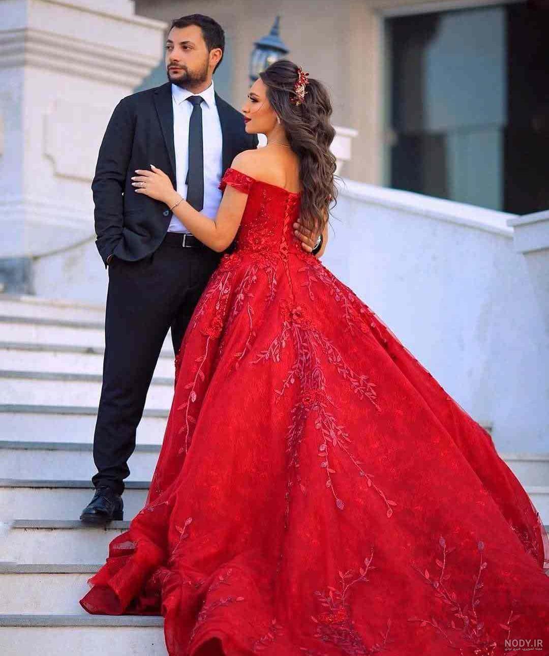مدل لباس عروس رنگی قرمز و زرشکی + عکس - آلبوم عکس عروسی مدل لباس عروس رنگی قرمز و زرشکی + عکس - آلبوم عکس عروسی