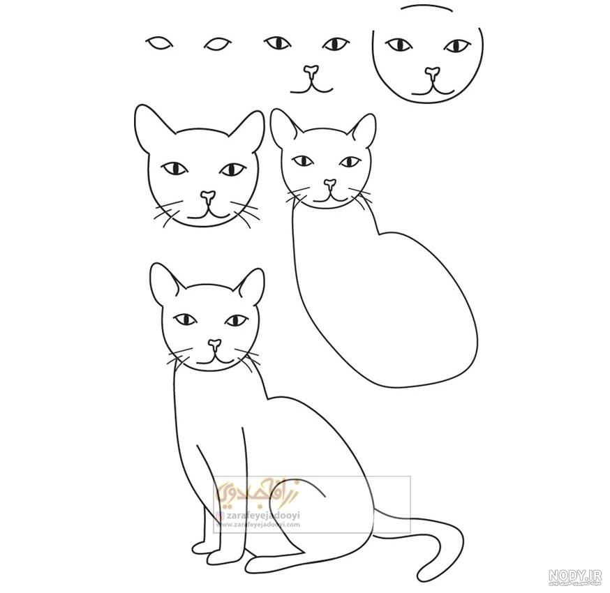 نقاشی یک بچه گربه ناز ، آموزش نقاشی آسان برای کودکان ، هنر نقاشی