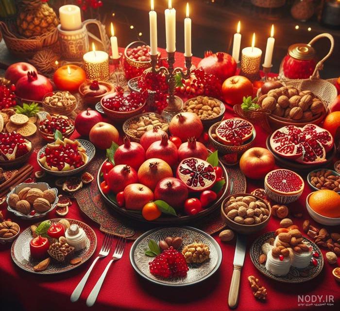 تزیین سفره ی شب یلدا + 50 عکس برای ایده | هدیشا تزیین سفره ی شب یلدا + 50 عکس برای ایده | هدیشا