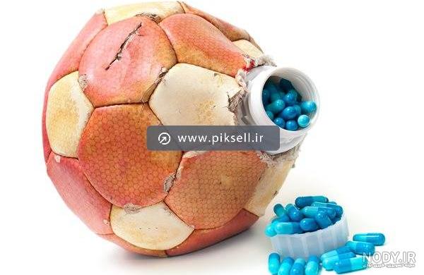 عکس توپ فوتبال آبی
