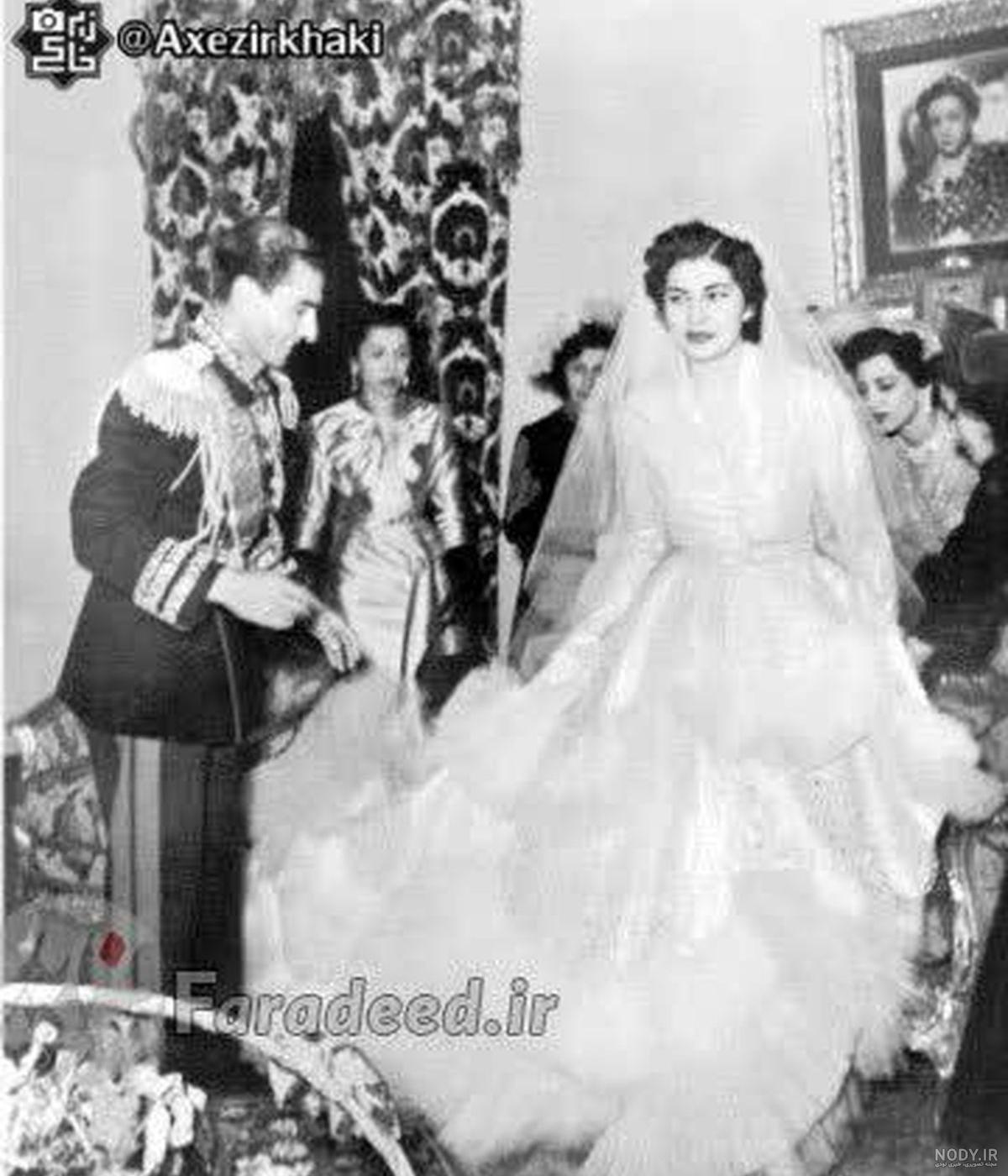 عکس‌هایی ناب از عروسی محمدرضا شاه و فرح دیبا